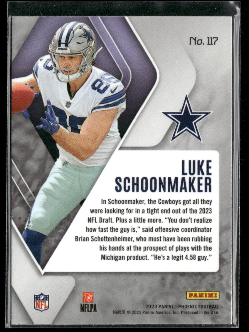 Luke Schoonmaker 2023 Panini Phoenix #117 RC Dallas Cowboys
