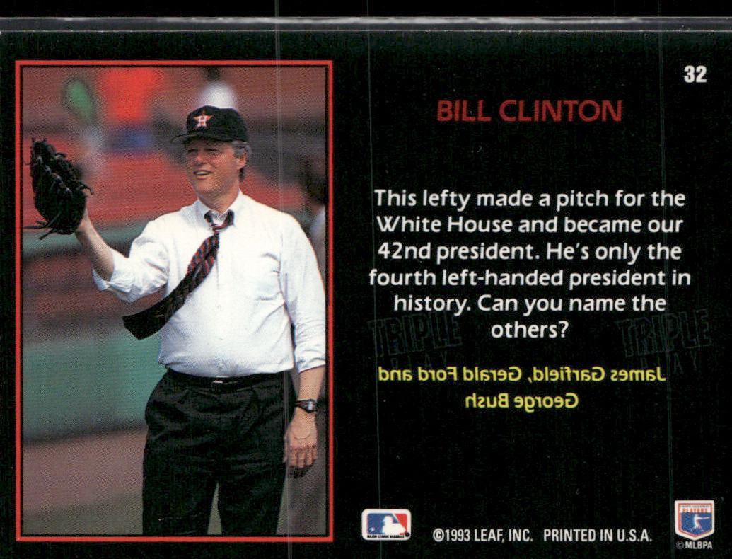 President Clinton 1993 Triple Play #32