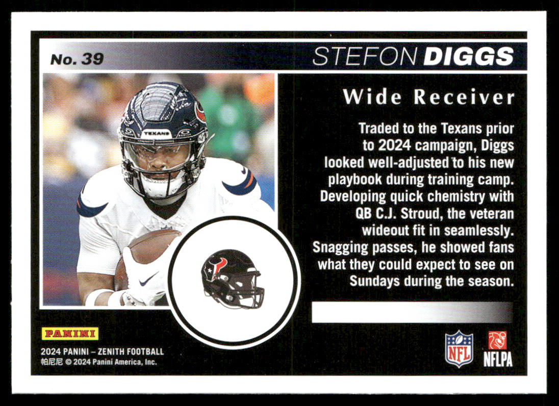 Stefon Diggs 2024 Panini Zenith Retail #39 Houston Texans