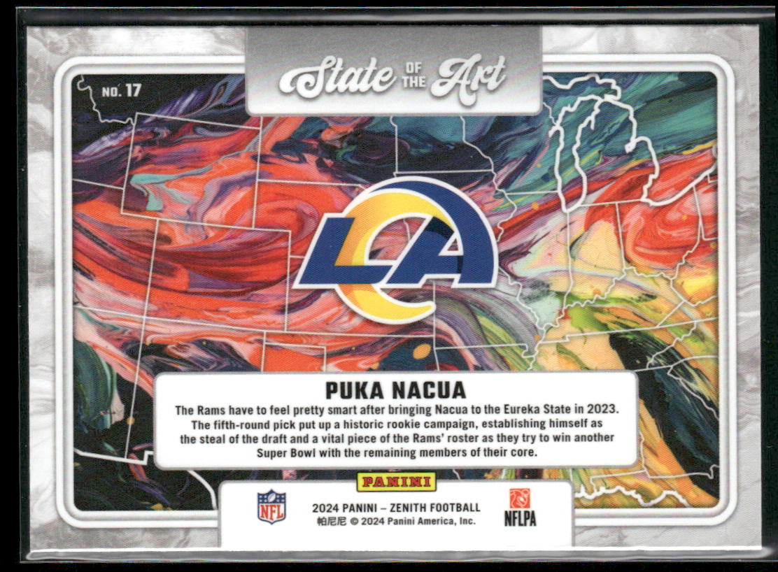 Puka Nacua 2024 Panini Zenith State of the Art #17 Los Angeles Rams