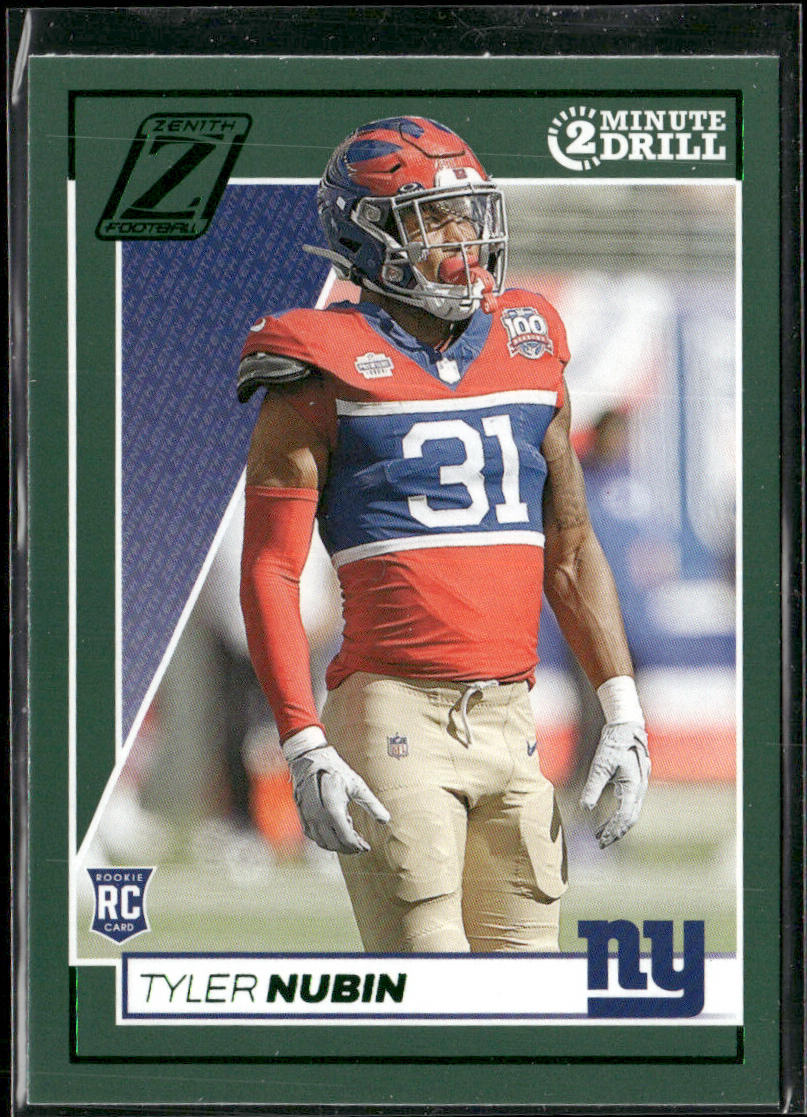 Tyler Nubin 2024 Panini Zenith Two Minute Drill #196 RC New York Giants