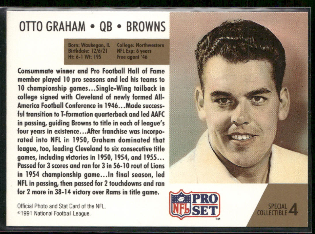 Otto Graham 1991 Pro Set #4 Cleveland Browns