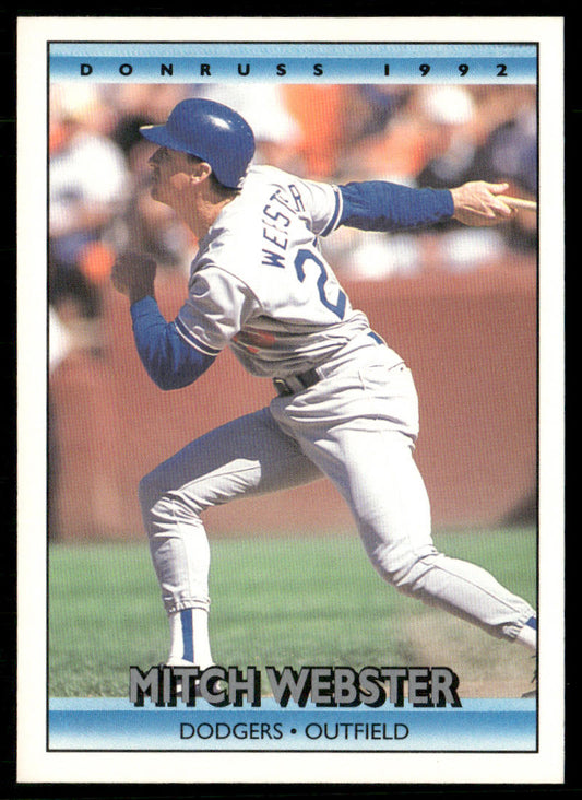 Mitch Webster 1992 Donruss #714 Los Angeles Dodgers front