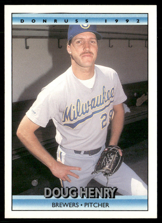 Doug Henry 1992 Donruss #663b RC Milwaukee Brewers front