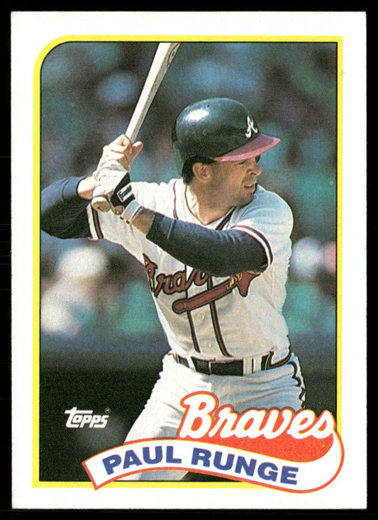Paul Runge 1989 Topps #38 Atlanta Braves