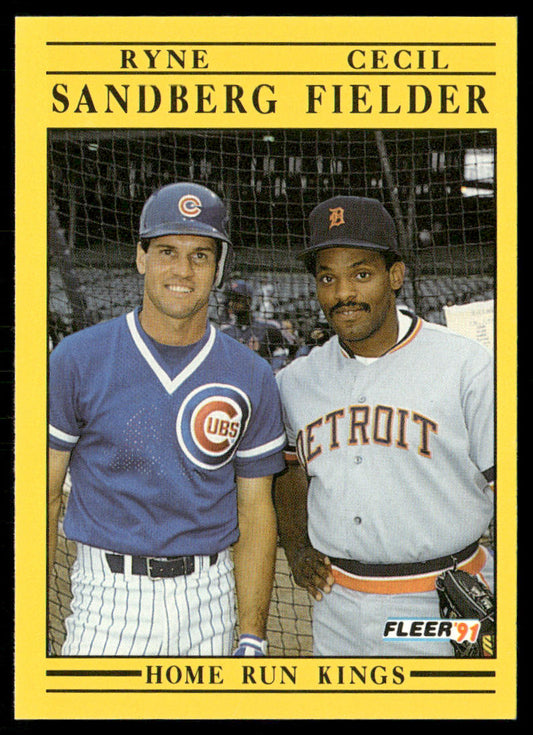 Home Run Kings (Ryne Sandberg / Cecil Fielder) 1991 Fleer #709 front
