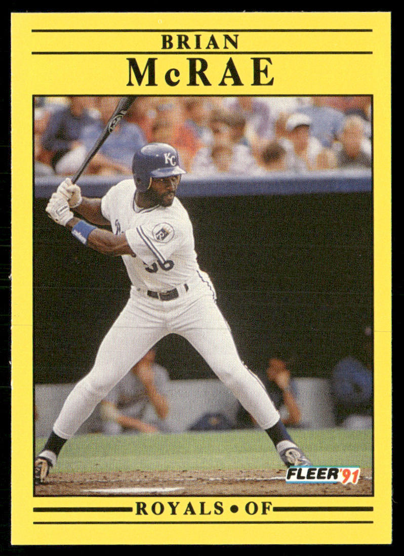 Brian McRae 1991 Fleer #563b RC Kansas City Royals