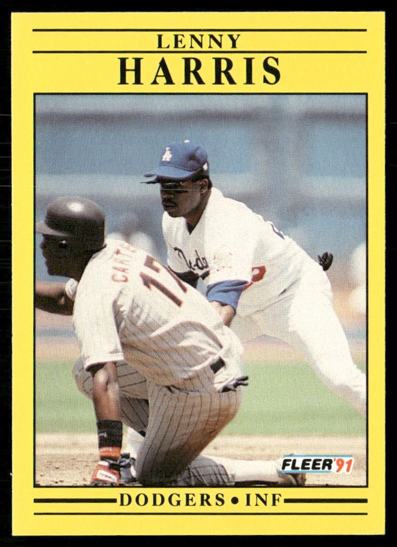 Lenny Harris 1991 Fleer #204b Los Angeles Dodgers front