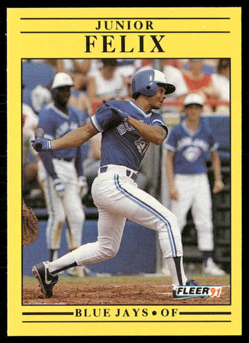 Junior Felix 1991 Fleer #173a Toronto Blue Jays front