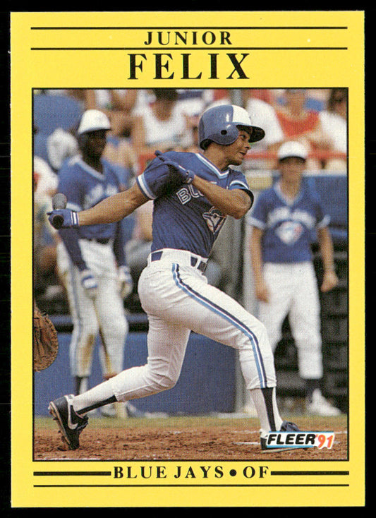 Junior Felix 1991 Fleer #173a Toronto Blue Jays front