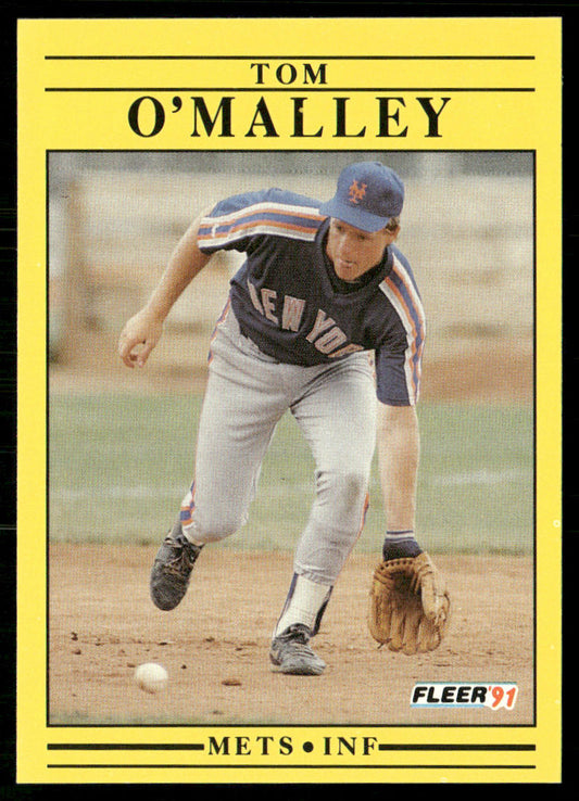 Tom O'Malley 1991 Fleer #157a New York Mets front