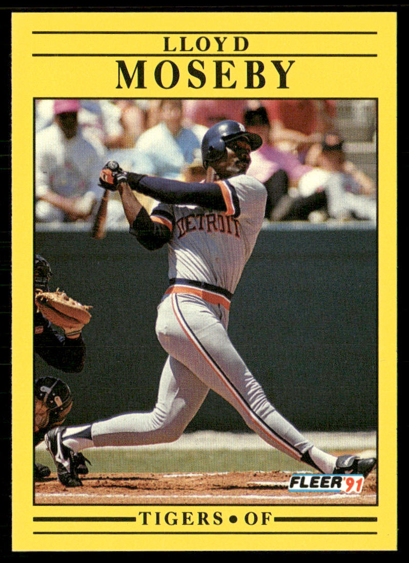 Lloyd Moseby 1991 Fleer #344b Detroit Tigers front