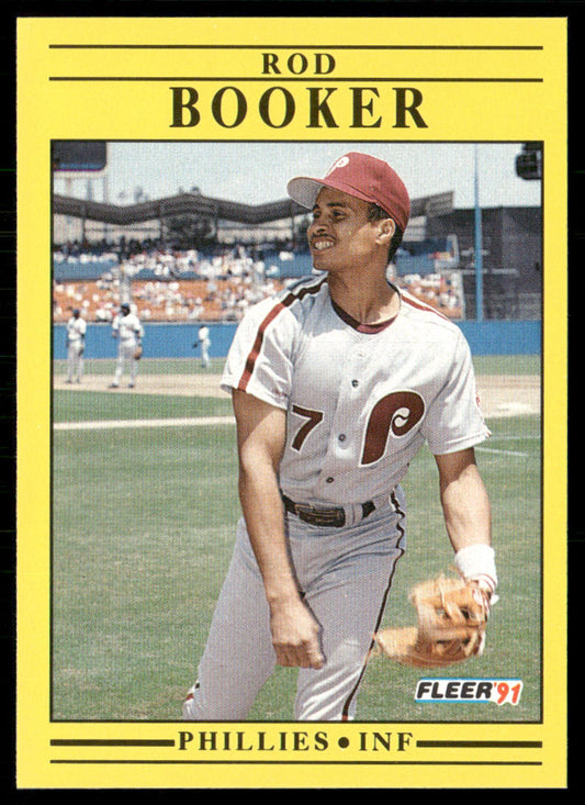 Rod Booker 1991 Fleer #388b Philadelphia Phillies