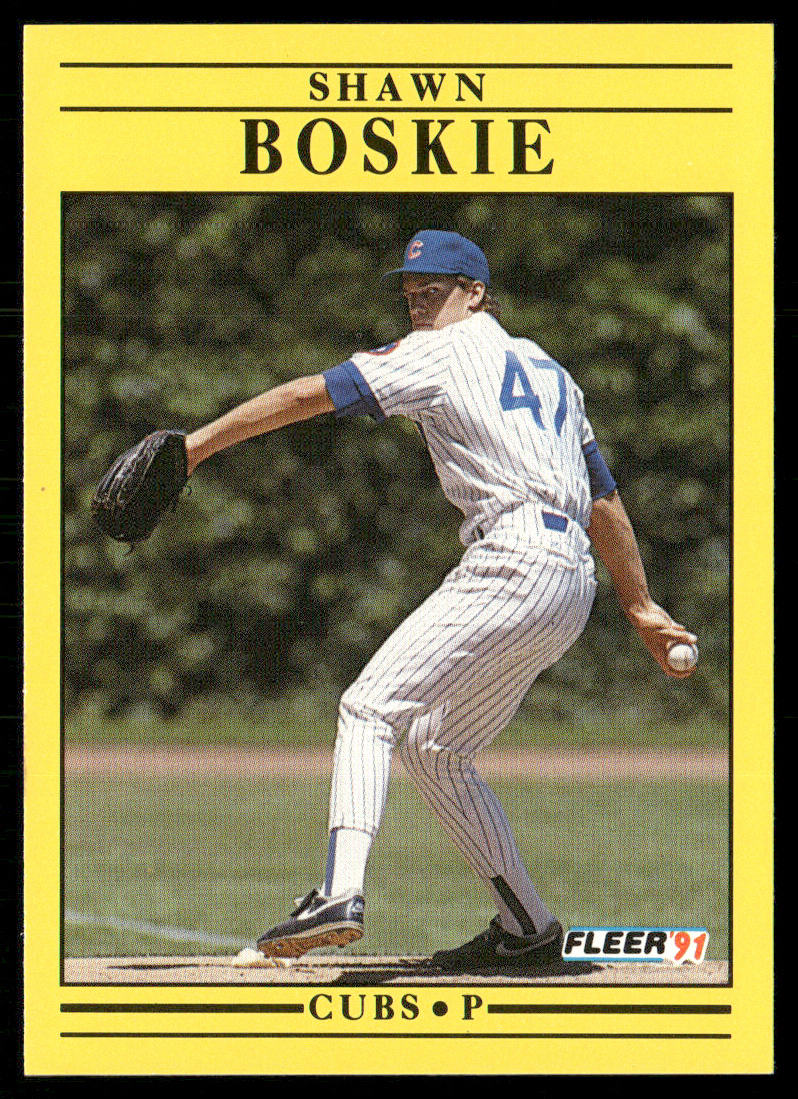 Shawn Boskie 1991 Fleer #416b Chicago Cubs