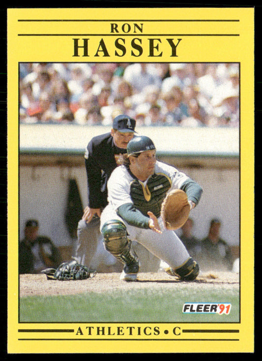 Ron Hassey 1991 Fleer #8b Oakland Athletics front