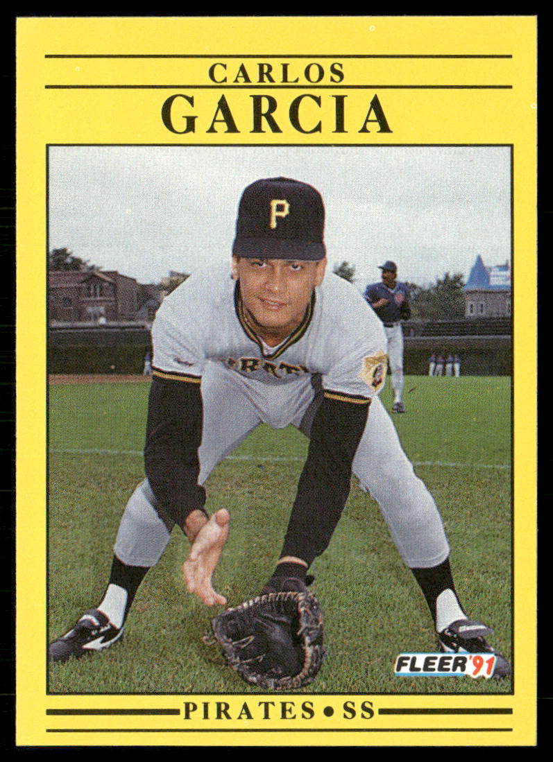 Carlos Garcia 1991 Fleer #37 RC Pittsburgh Pirates front