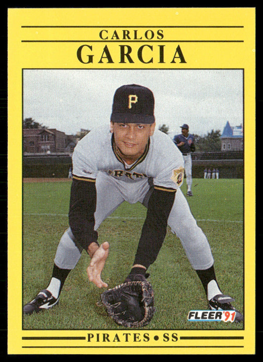Carlos Garcia 1991 Fleer #37 RC Pittsburgh Pirates front