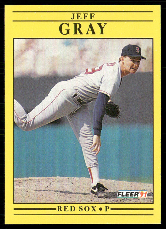 Jeff Gray 1991 Fleer #95a RC Boston Red Sox
