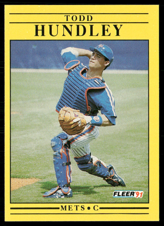 Todd Hundley 1991 Fleer #150b New York Mets front