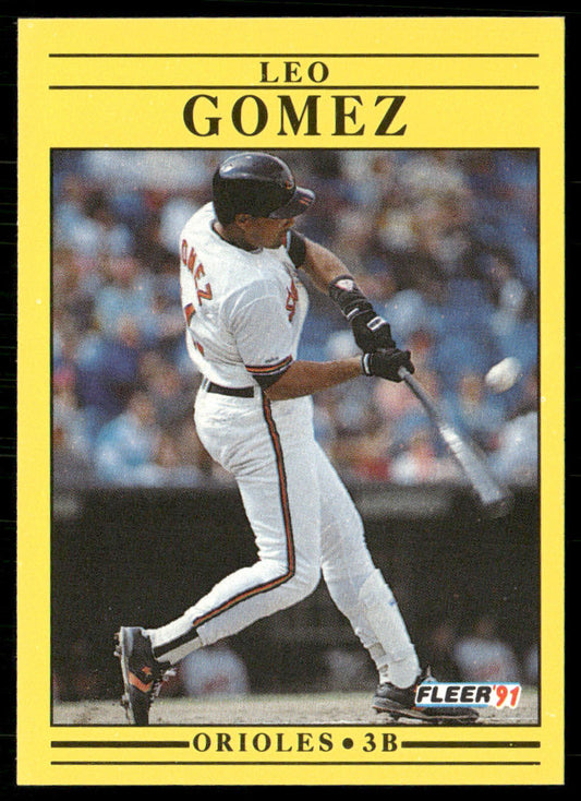 Leo Gomez 1991 Fleer #472b Baltimore Orioles front
