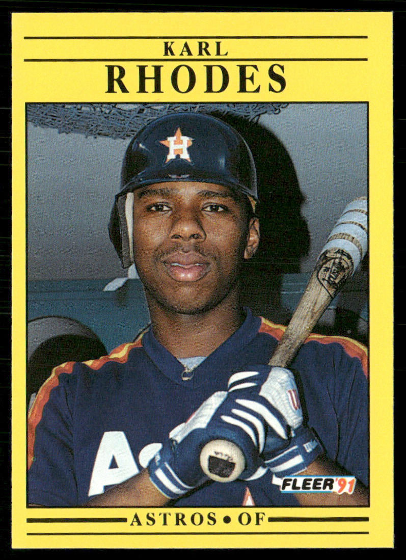 Karl Rhodes 1991 Fleer #514b Houston Astros front