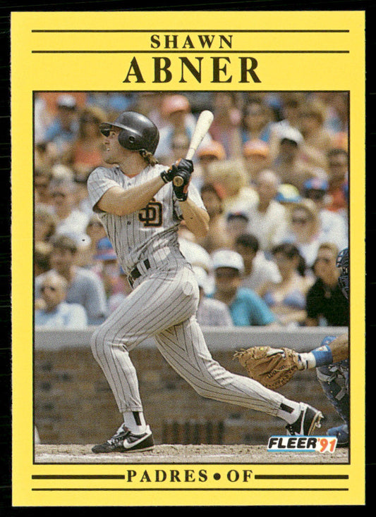 Shawn Abner 1991 Fleer #522 San Diego Padres front
