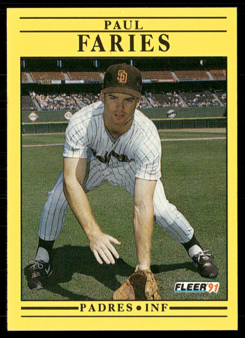 Paul Faries 1991 Fleer #528b RC San Diego Padres