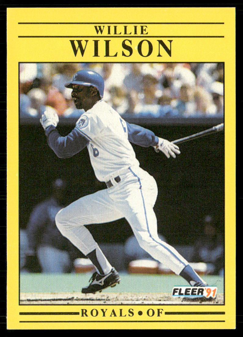 Willie Wilson 1991 Fleer #575b Kansas City Royals front