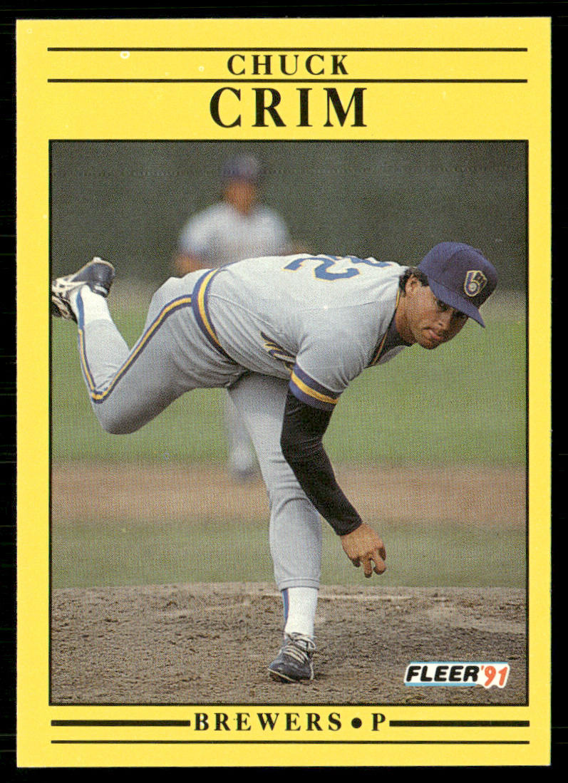 Chuck Crim 1991 Fleer #579 Milwaukee Brewers front