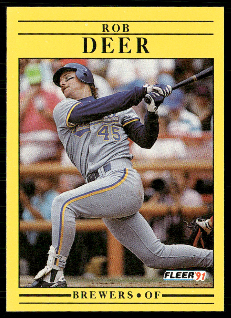 Rob Deer 1991 Fleer #580a Milwaukee Brewers