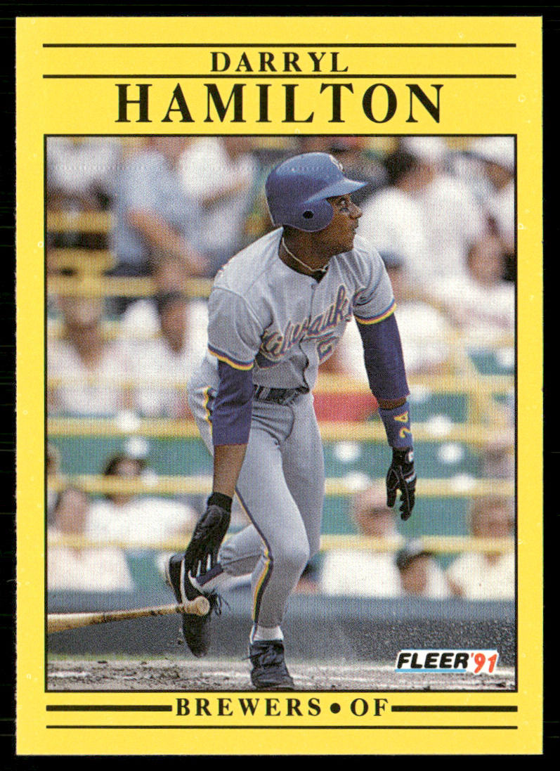 Darryl Hamilton 1991 Fleer #585b Milwaukee Brewers front