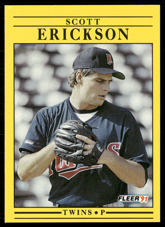 Scott Erickson 1991 Fleer #608a Minnesota Twins
