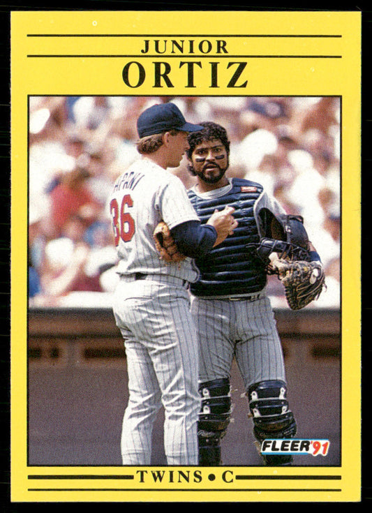 Junior Ortiz 1991 Fleer #622 Minnesota Twins front