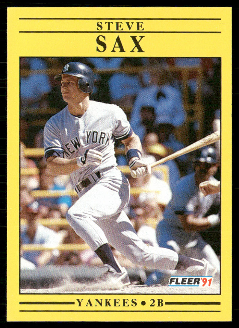 Steve Sax 1991 Fleer #679b New York Yankees