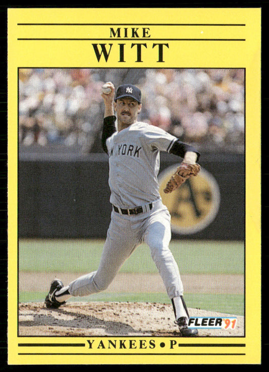 Mike Witt 1991 Fleer #680b New York Yankees