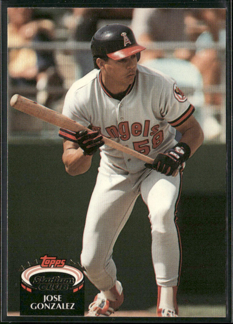 Jose Gonzalez 1992 Stadium Club East Coast National #774 California Angels