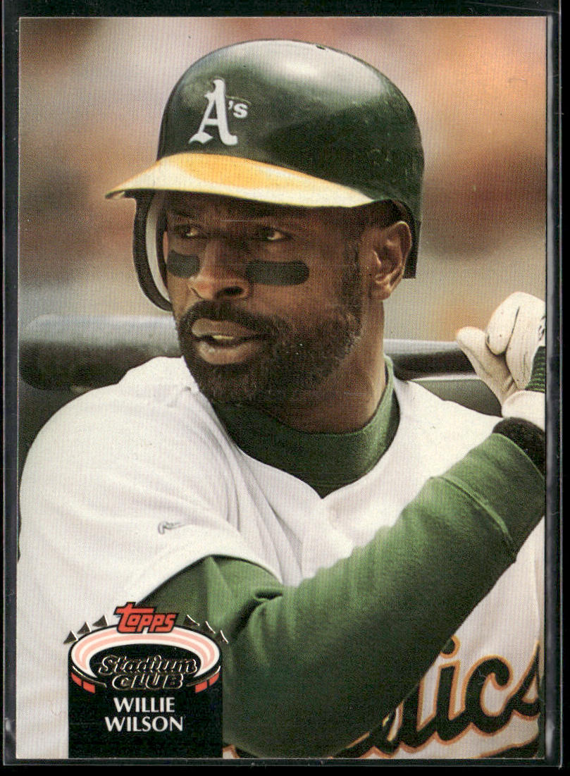Willie Wilson 1992 Stadium Club #343b Oakland Athletics