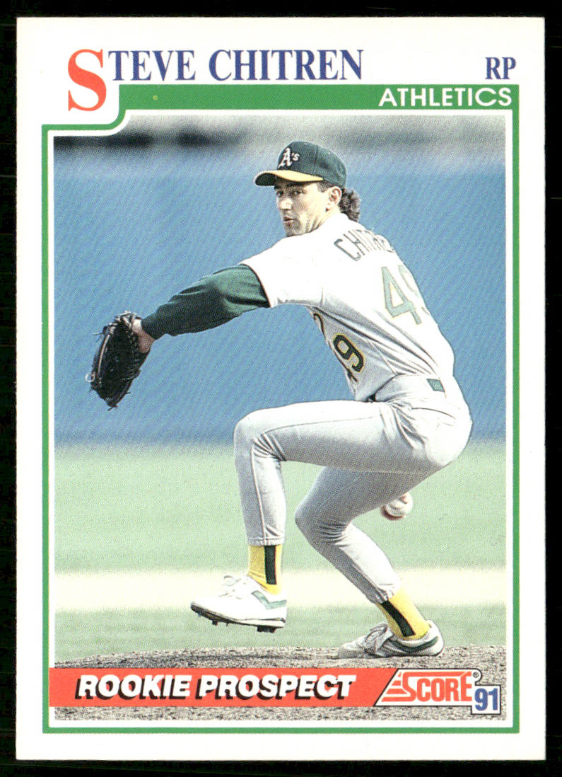 Steve Chitren 1991 Score #760 RC Oakland Athletics