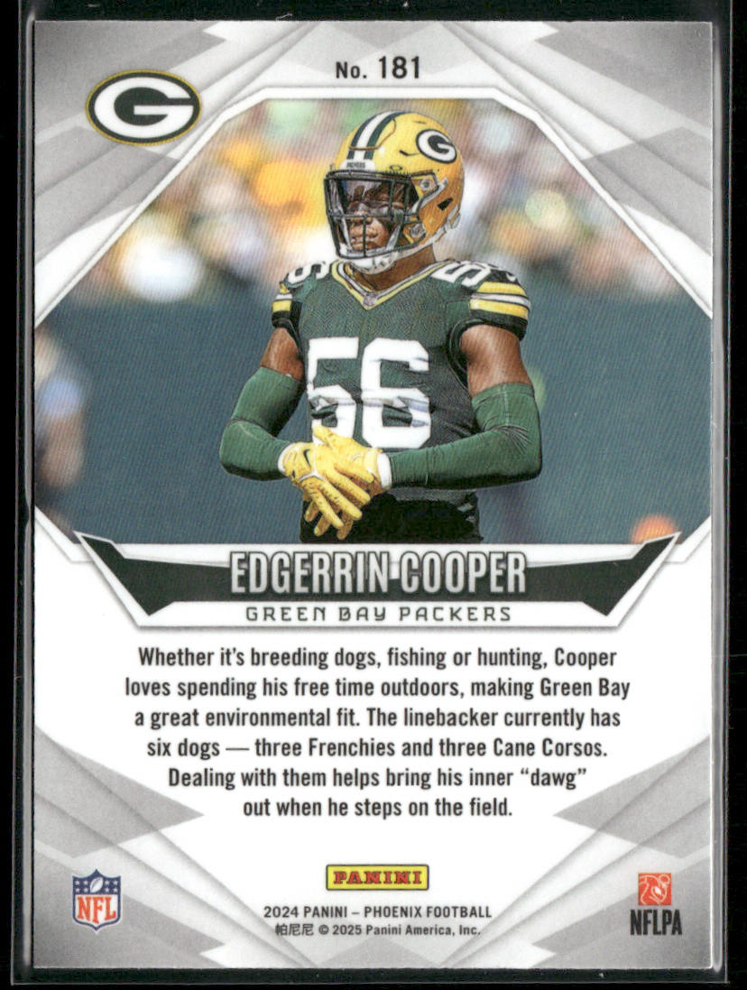 Edgerrin Cooper 2024 Panini Phoenix #181 RC Green Bay Packers