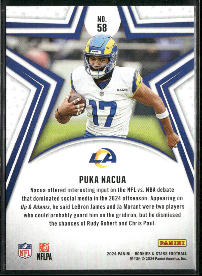 Puka Nacua 2024 Panini Rookies & Stars #58 Los Angeles Rams