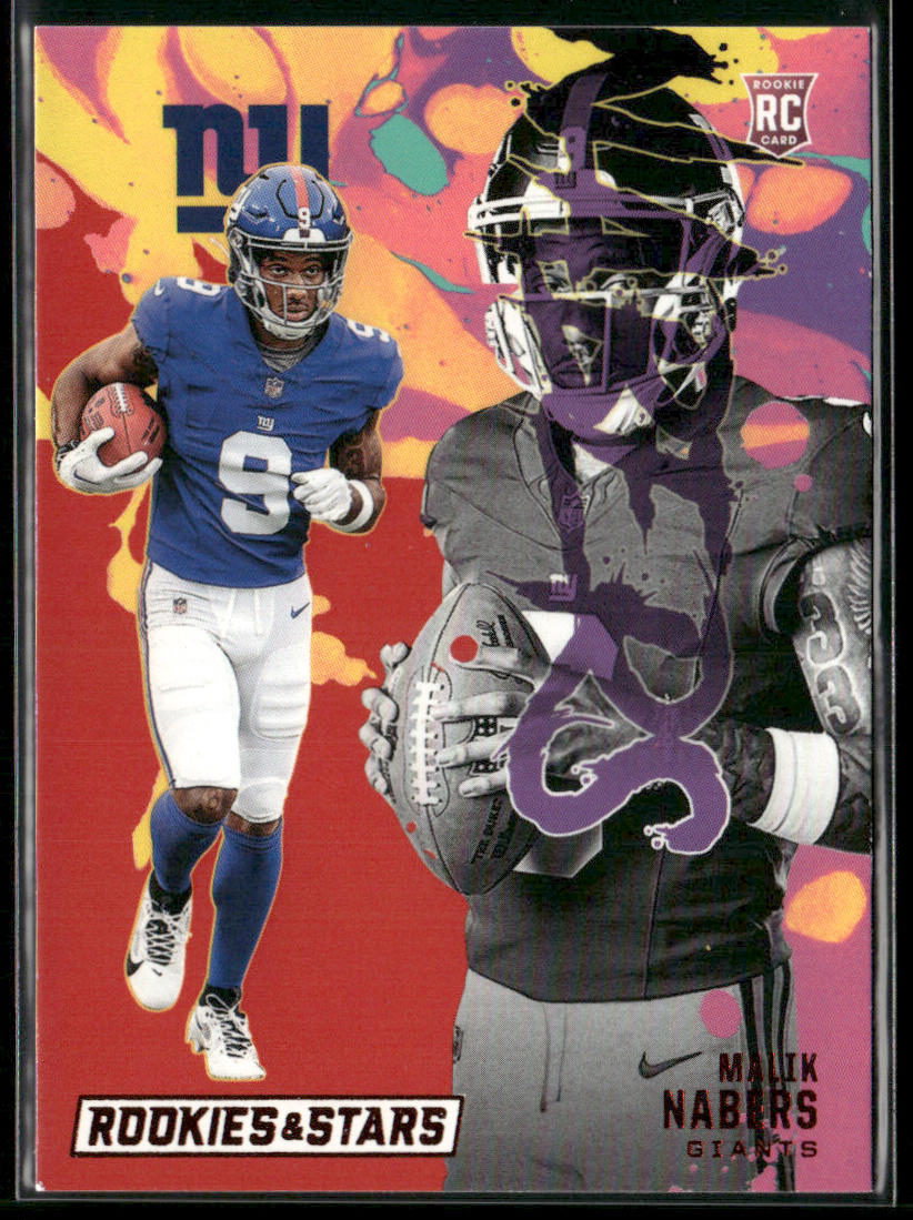 Malik Nabers 2024 Panini Rookies & Stars Rookie Exclusive Red #RE-MNS Giants