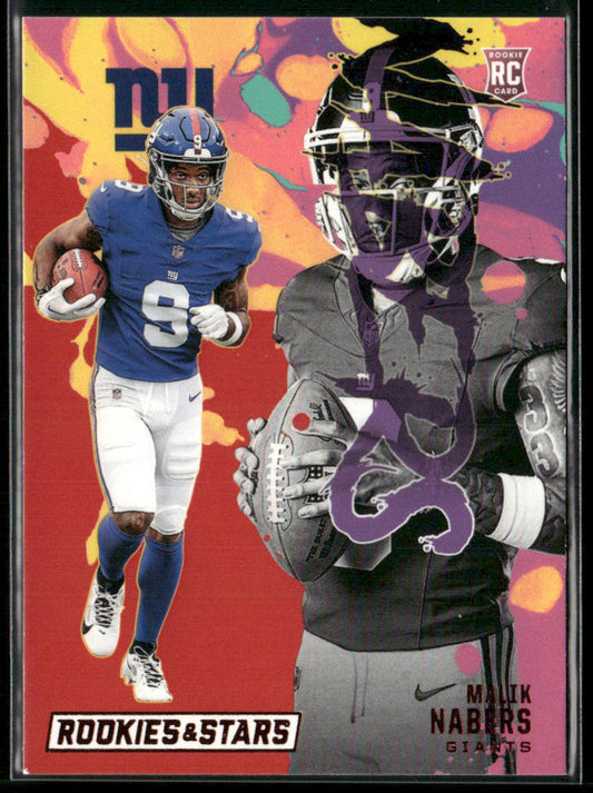 Malik Nabers 2024 Panini Rookies & Stars Rookie Exclusive Red #RE-MNS Giants