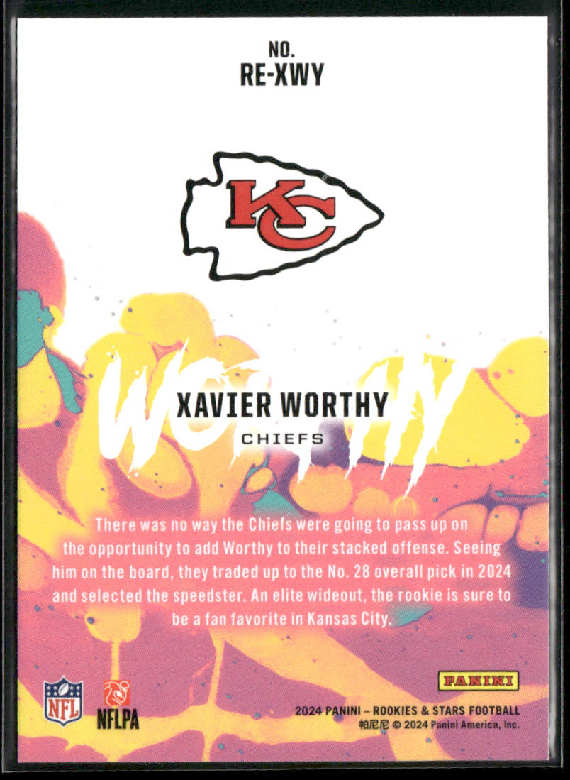 Xavier Worthy 2024 Panini Rookies & Stars Rookie Exclusive Red #RE-XWY Chiefs