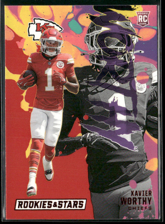 Xavier Worthy 2024 Panini Rookies & Stars Rookie Exclusive Red #RE-XWY Chiefs