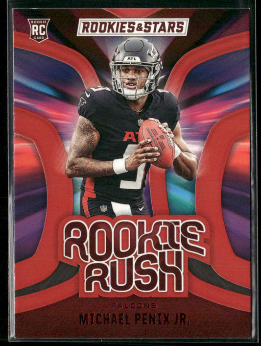 Michael Penix Jr. 2024 Panini Rookies & Stars Rookie Rush Red #RR-MPJ Falcons