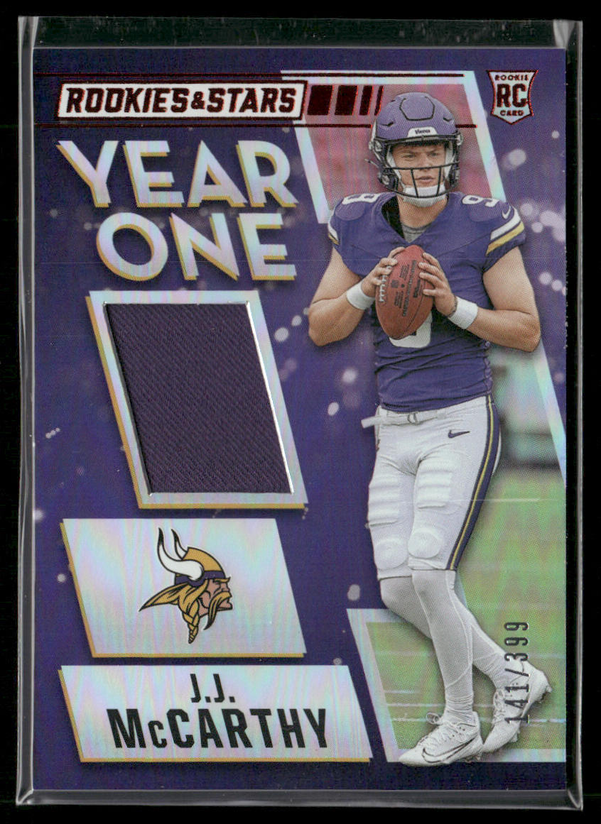 J.J. McCarthy 2024 Panini Rookies & Stars Year One Longevity #YO-JMY SN,MEM