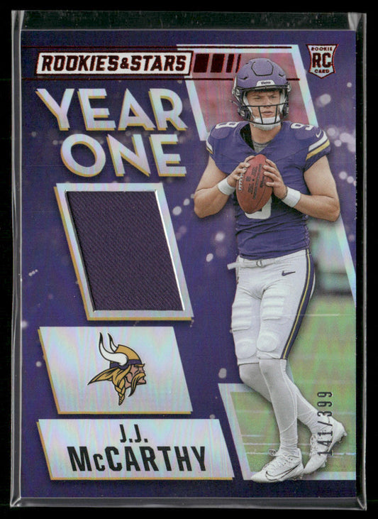 J.J. McCarthy 2024 Panini Rookies & Stars Year One Longevity #YO-JMY SN,MEM