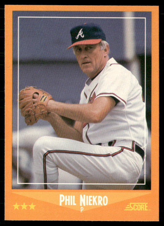 Phil Niekro 1988 Score #555 Atlanta Braves