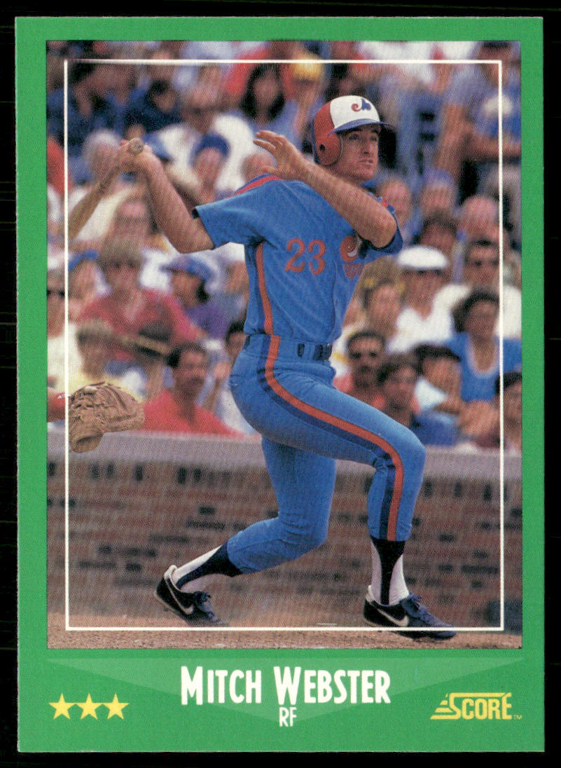 Mitch Webster 1988 Score #345 Montreal Expos