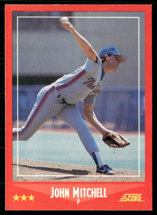 John Mitchell 1988 Score #249 RC New York Mets